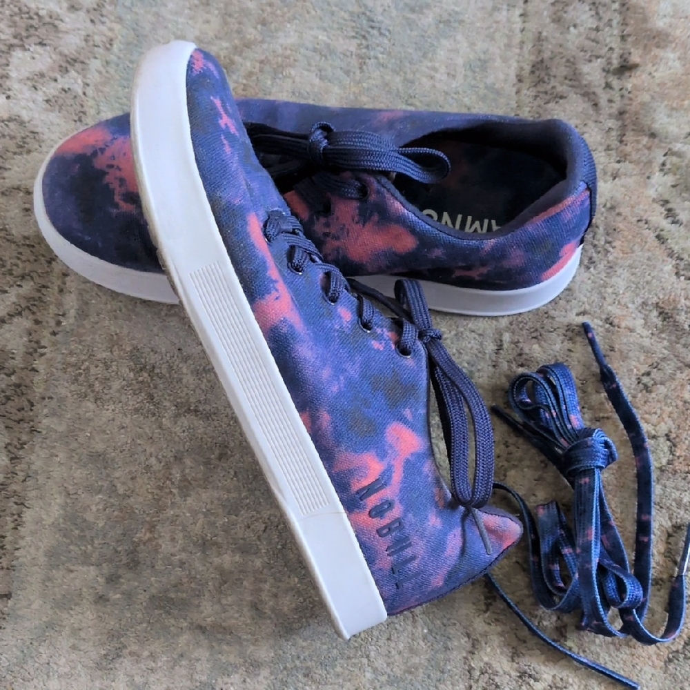 Women's Blue and Pink Canvas NoBull Sneakers Size 7.5